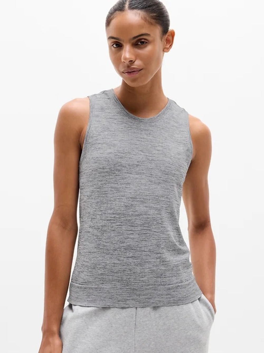 Athleta In Motion Seamless Heather Tank Top Gray